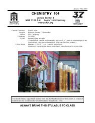 Chem 104 Syllabus From Prior Year - Science is Fun in the Lab of ...