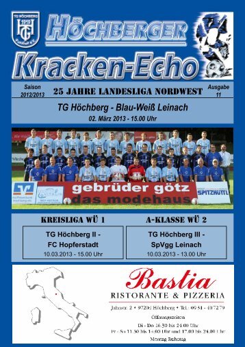 TG Höchberg - Blau-Weiß Leinach