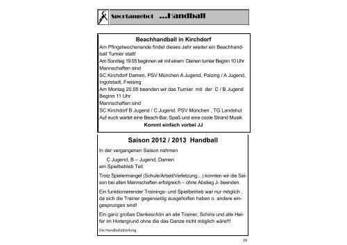 Informationen rund um den Sportverein - SC Kirchdorf