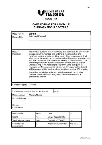 Template for Module Description