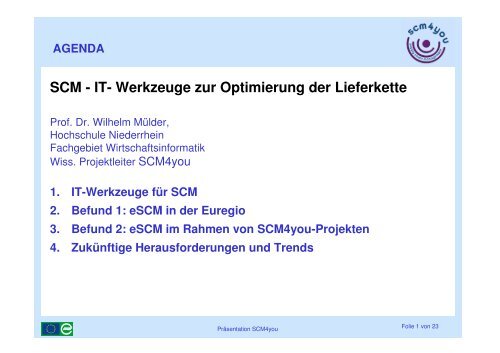 SCM - IT- Werkzeuge zur Optimierung der Lieferkette - Scm4you.net