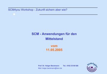 SCM Anwendungen fÃ¼r den Mittelstand - Scm4you.net