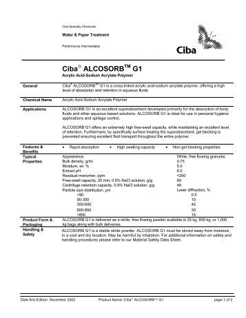 Alcosorb G1