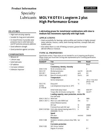 MOLYKOTE® Longterm 2 plus High Performance Grease