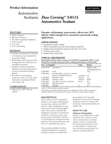 Dow Corning® 3-0115 Automotive Sealant