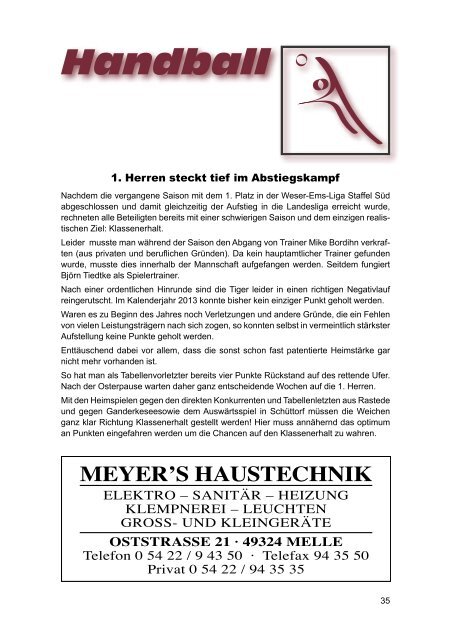 Impressum "Club Info" - SC Melle 03 Heft Nr. 40 Herausgeber: SC ...