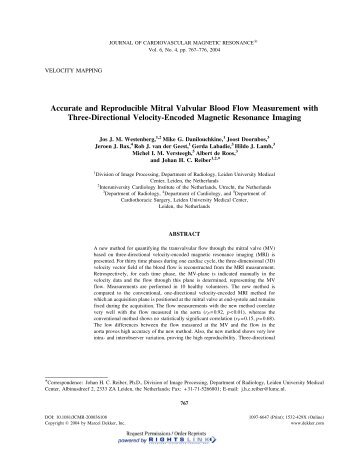 Accurate and Reproducible Mitral Valvular Blood Flow Measurement