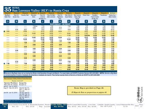 HEADWAYS - Santa Cruz METRO