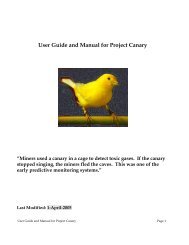 User Guide and Manual for Project Canary