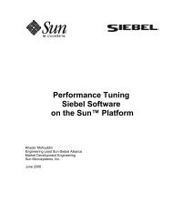 Performance Tuning Siebel Software on the Sun Platform