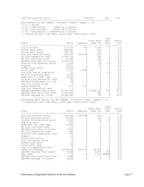 Performance Tuning Siebel Software on the Sun Platform