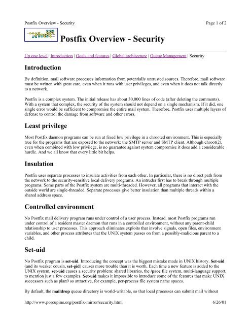 Postfix Overview - Introduction - SCN Research