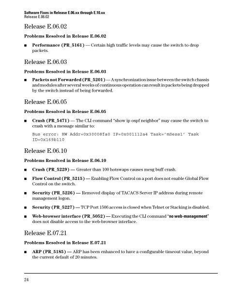 Release Notes: Version E.10.37 Software