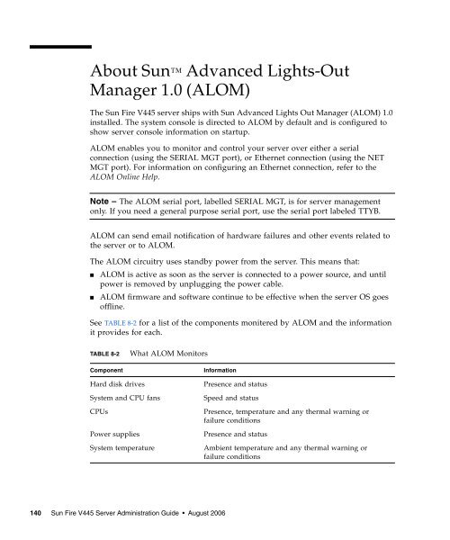 Sun Fire V445 Server Administration Guide - SCN Research