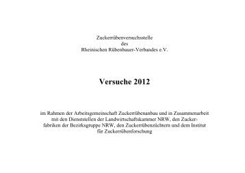 Versuche 2012 - Rheinische RÃ¼benbauer-Verband eV