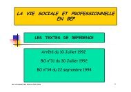 LA VIE SOCIALE ET PROFESSIONNELLE EN BEP - SBSSA Rouen