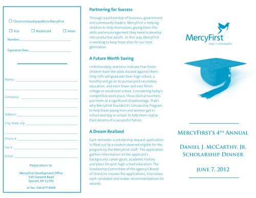 MercyFirst's 4th Annual Daniel J. McCarthy, Jr. Scholarship Dinner ...