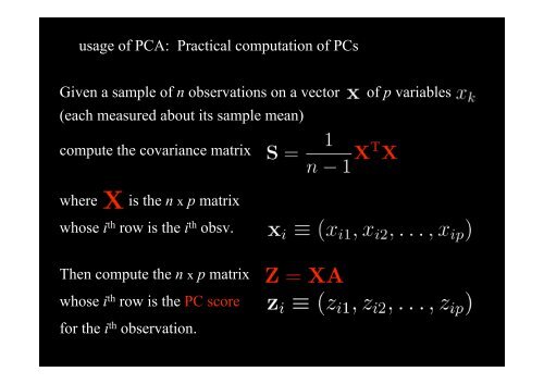 an introduction to Principal Component Analysis (PCA)