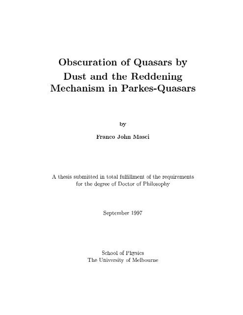 uasars by Franco John Masci A thesis submitted in total fulf