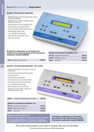 Section B Audiometry Audiometers