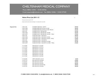 Complete Heine Price List - Cheltenham Medical Company