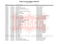 FRISCO POLICE ARREST REPORTS