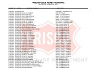 FRISCO POLICE ARREST REPORTS