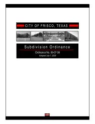 Frisco Subdivision Ordinance - City of Frisco