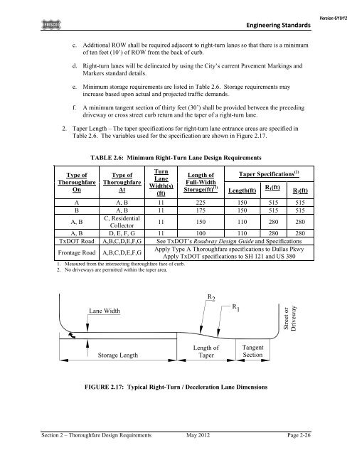 City of Frisco Engineering Standards