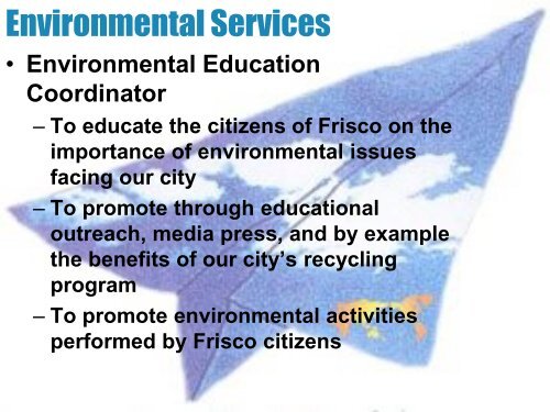 City of Frisco Environmental Services Division