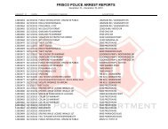 FRISCO POLICE ARREST REPORTS