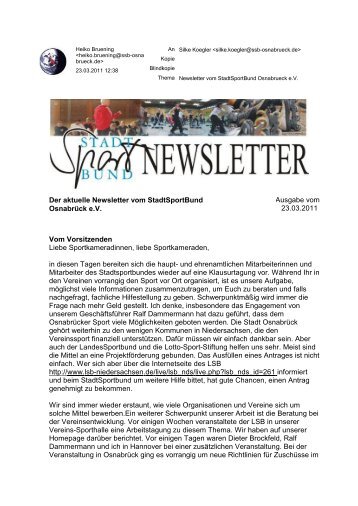 Newsletter vom StadtSportBund O - pdfMachine from Broadgun ...