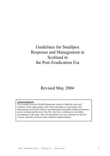 Scot Smallpox Plan - Version 2 - Final.doc - Scottish Government