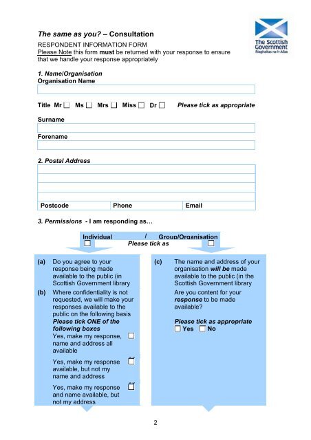 The same as you? 2000-2012: Consultation Report - Scottish ...