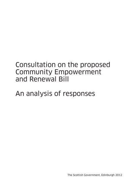 Consultation On The Proposed Community Empowerment - Scottish ...