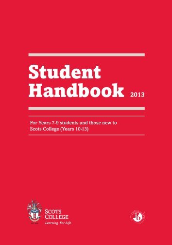 Student Handbook 2013.indd - Scots College