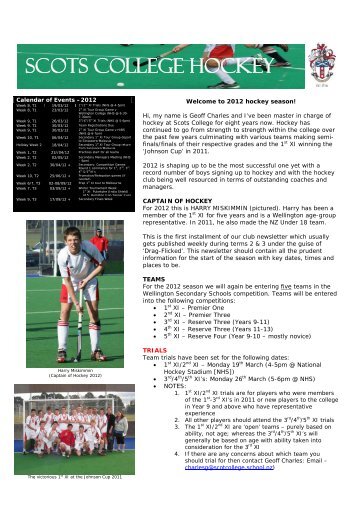 Hockey Club newsletter - Scots College