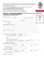 application for enrolment - international student - Scots College