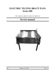 ELECTRIC TILTING BRATT PANS Series 900 Service manual
