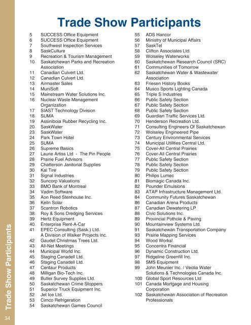 105th Annual Convention - Saskatchewan Urban Municipalities ...