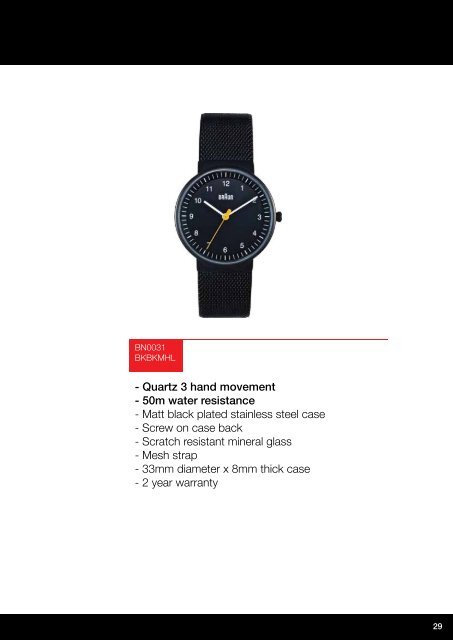 BRAUN WATCHES Cat 2010-2011 - Appel-Team