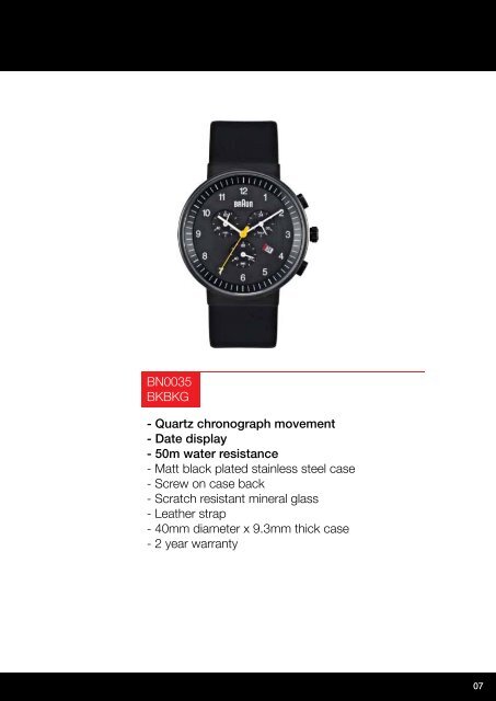 BRAUN WATCHES Cat 2010-2011 - Appel-Team