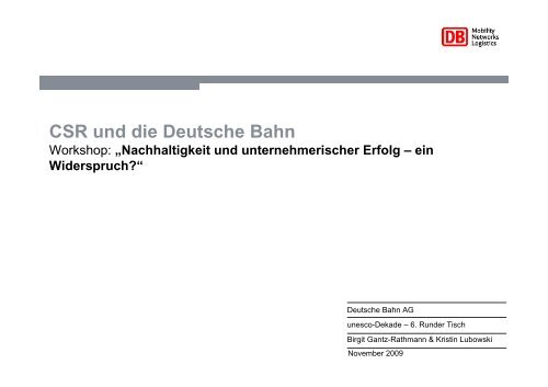 PrÃ¤sentation CSR und die Deutsche Bahn