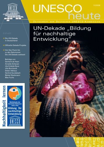UNESCO heute - UN-Dekade - Bildung fÃ¼r nachhaltige Entwicklung