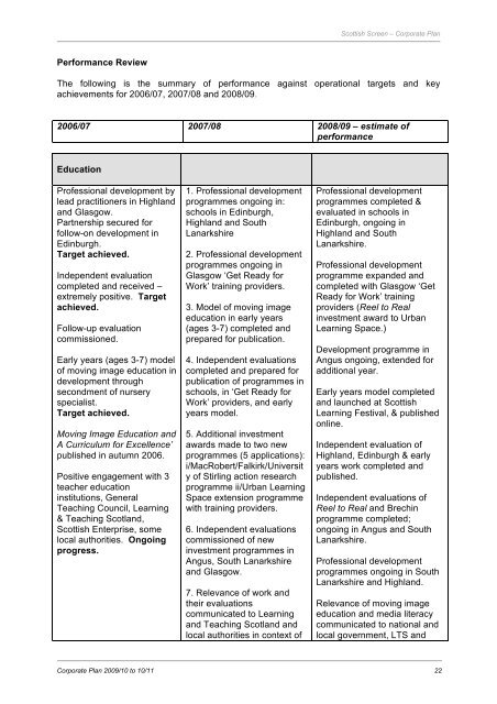 Scottish Screen Corporate Plan