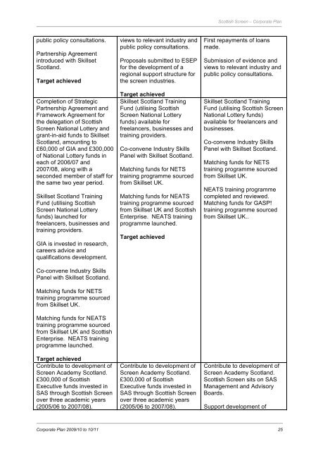 Scottish Screen Corporate Plan