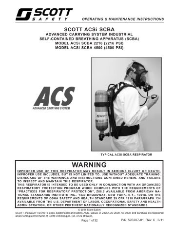 ACSi SCBA - User Manual - Scott Safety