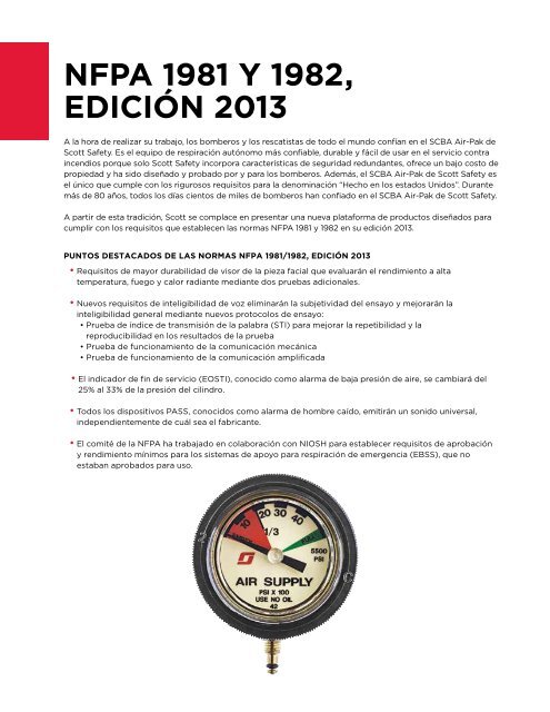 PRODUCTOS SCOTT NFPA EDICIÃN 2013 - Scott Safety