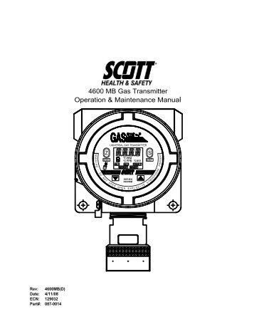4600 MB Gas Transmitter - User Manual - Scott Safety
