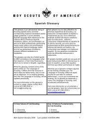 BSA Spanish Glossary 2009 - Boy Scouts of America